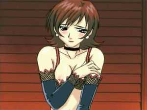 Hentai man is fingering haired pussy