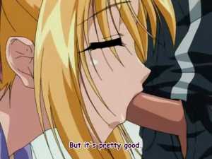 Slutty blonde cartoon minx sucks dick