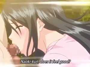 Lovely Brunetter Anime Babe Sucks Cock - Boy Meets Harem