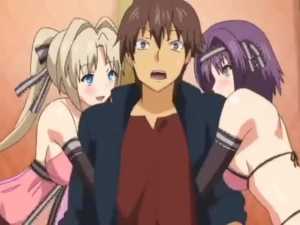 Two Hentai Girl Catch Guy - Harem Time #1